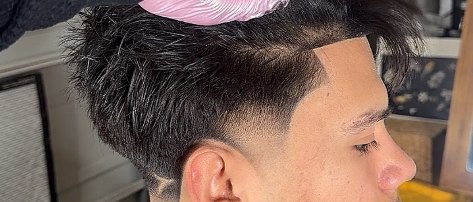 Sharp taper fade with lineup